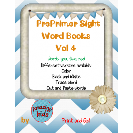 Preprimer Sight Word Books Vol 4